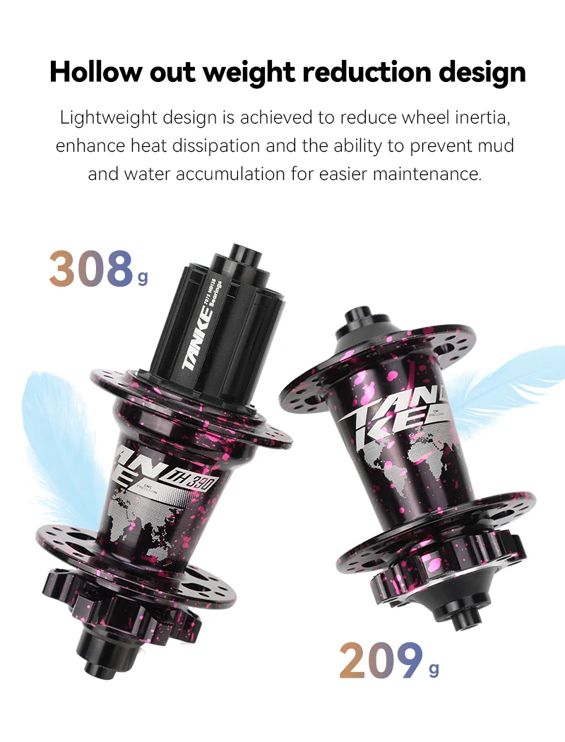 TANKE MTB 120 Click Hub 6 Bearing Bike Front Rear 32 36 Holes Disc Brake QR Bicycle mass thunder Noisy Cube HG 6 Pawl Hubs TH390
