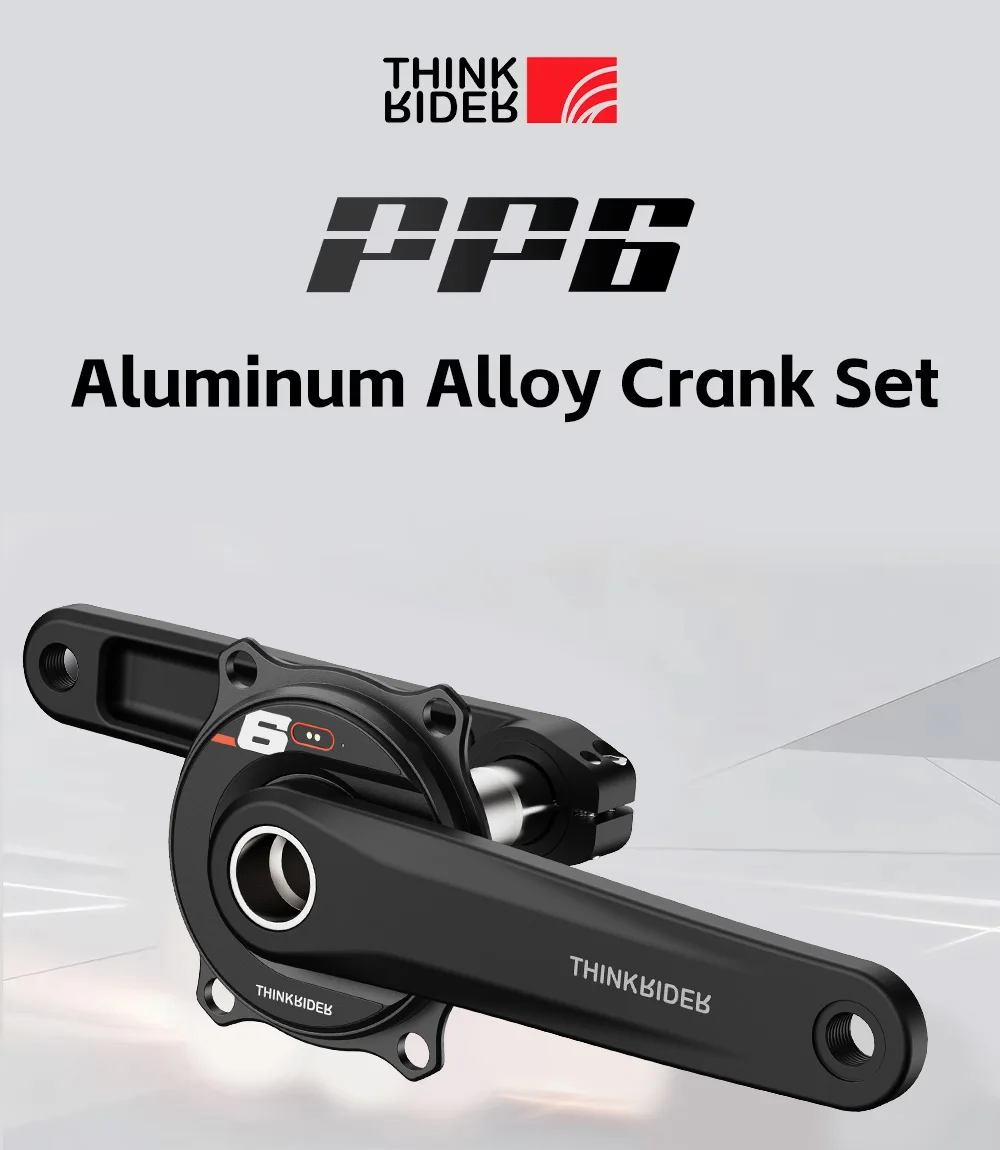 THINKRIDER PP6 Spider Power Meter 4 Bolt 110BCD 24mm Cadence Pedal Balance BLE ANT+ Crankset Chainring for Shimano