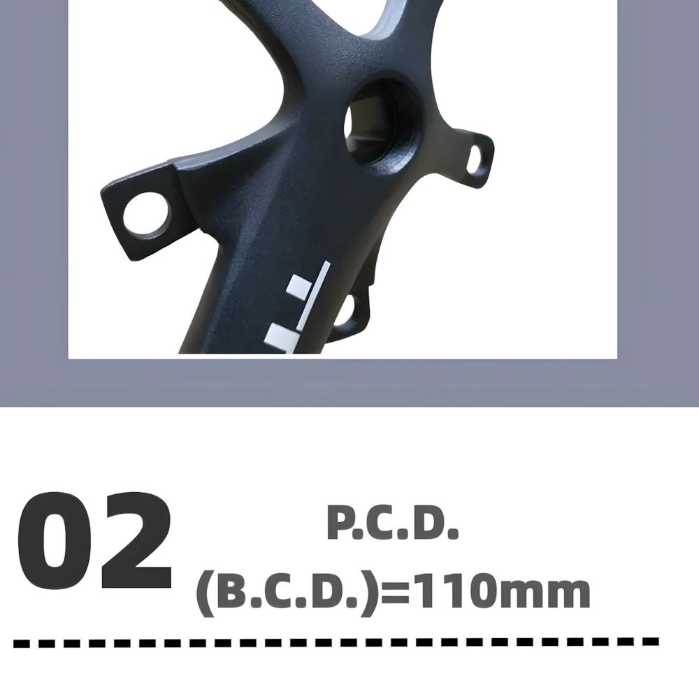 110BCD Aluminum Alloy Square Hole Bicycle Crank, Folding Bike Crankset, BMX Parts, Length 165mm, 170mm