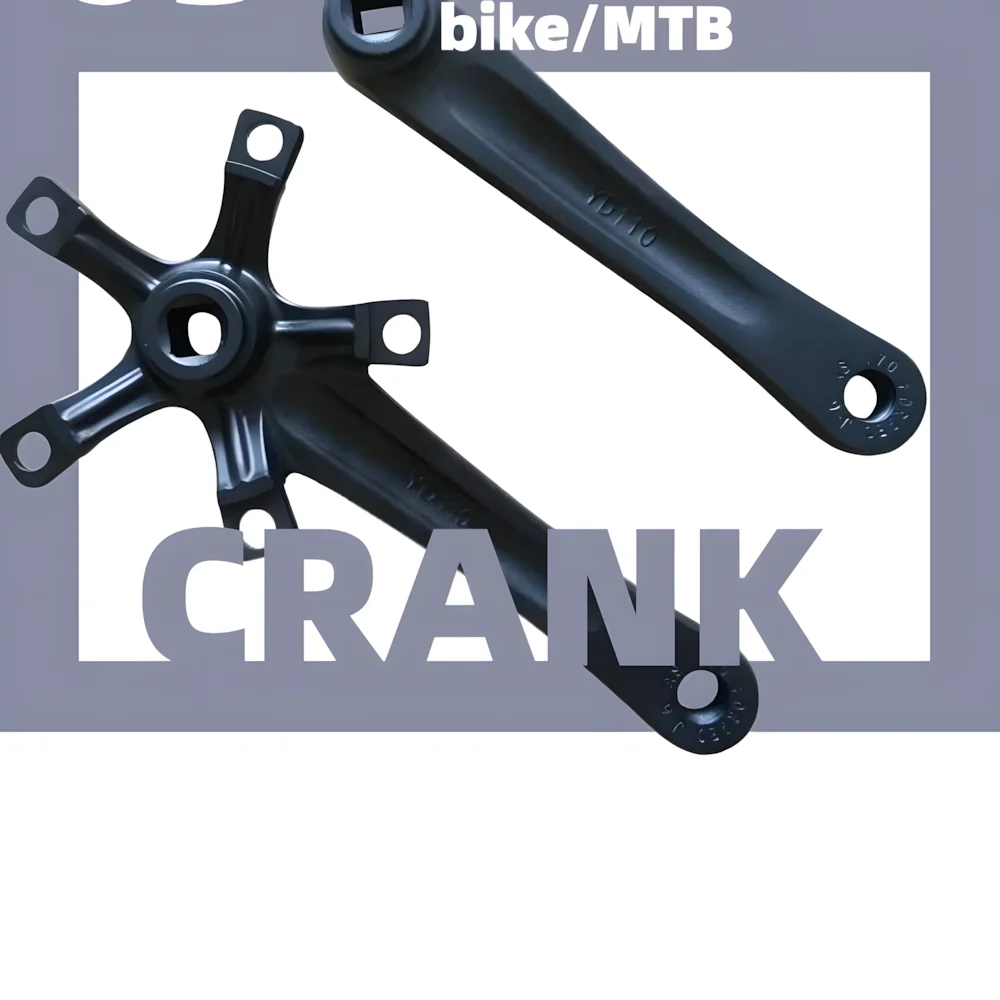 110BCD Aluminum Alloy Square Hole Bicycle Crank, Folding Bike Crankset, BMX Parts, Length 165mm, 170mm