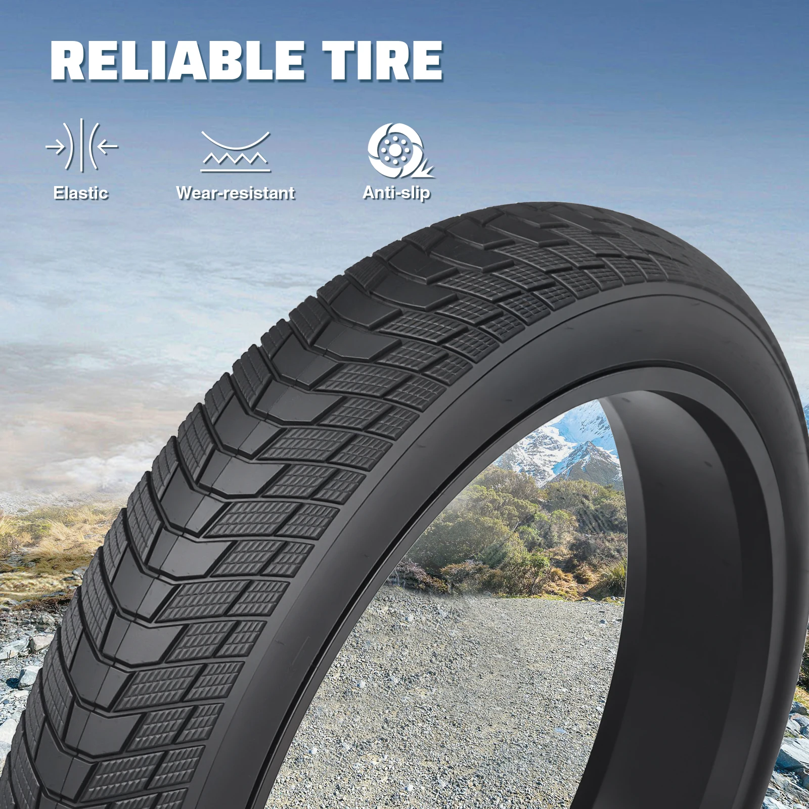 ZUKKA 26x3.0 (75-559) All-Terrain Tire: High-grip, Anti-slip, Wear-resistant. Fits Kids/Electric/Tricycles