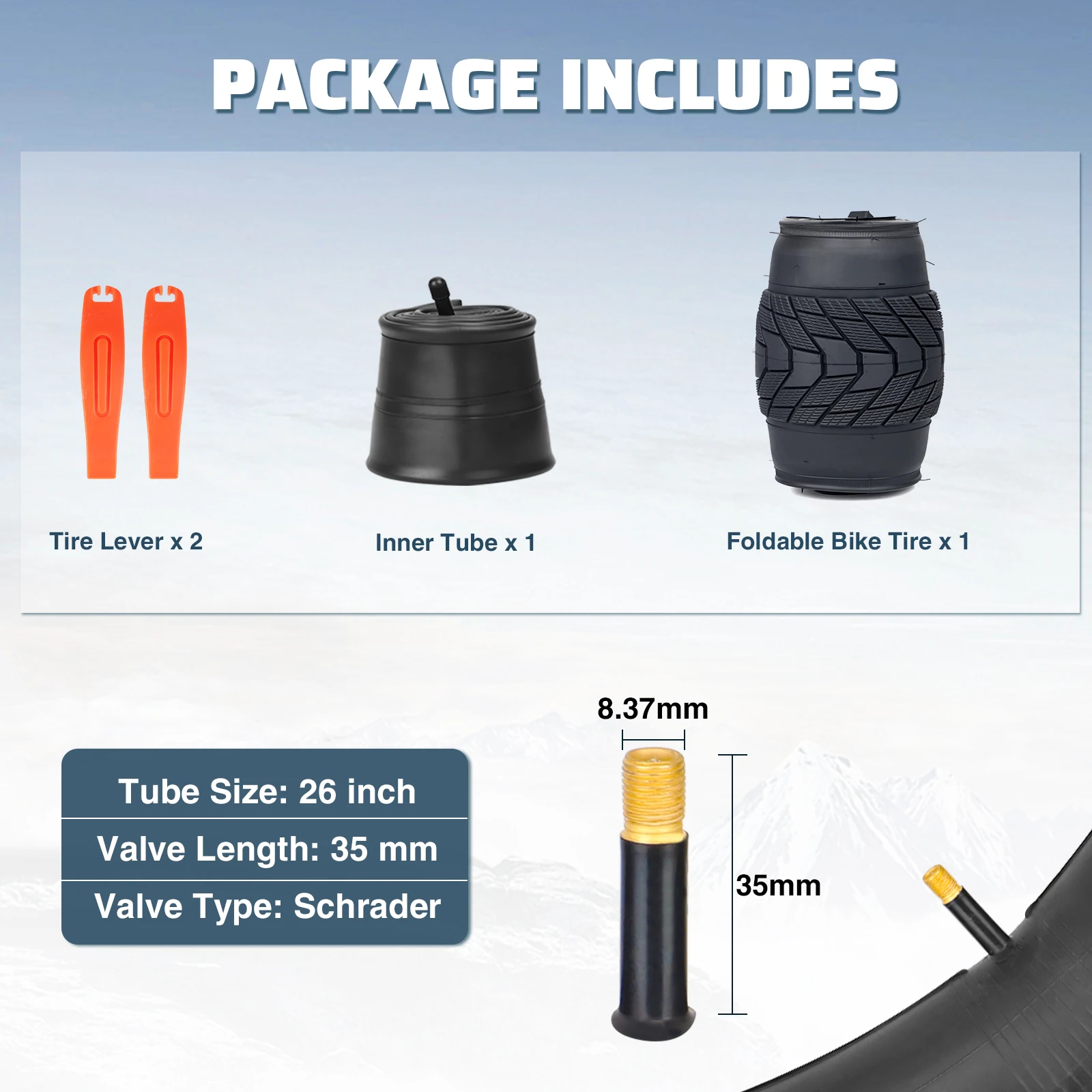 ZUKKA 26x3.0 (75-559) All-Terrain Tire: High-grip, Anti-slip, Wear-resistant. Fits Kids/Electric/Tricycles