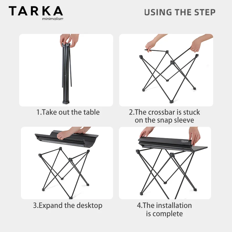 TARKA Ultralight Portable Folding Camping Table for Outdoor Picnic BBQ High Strength Aluminum Portable Desk