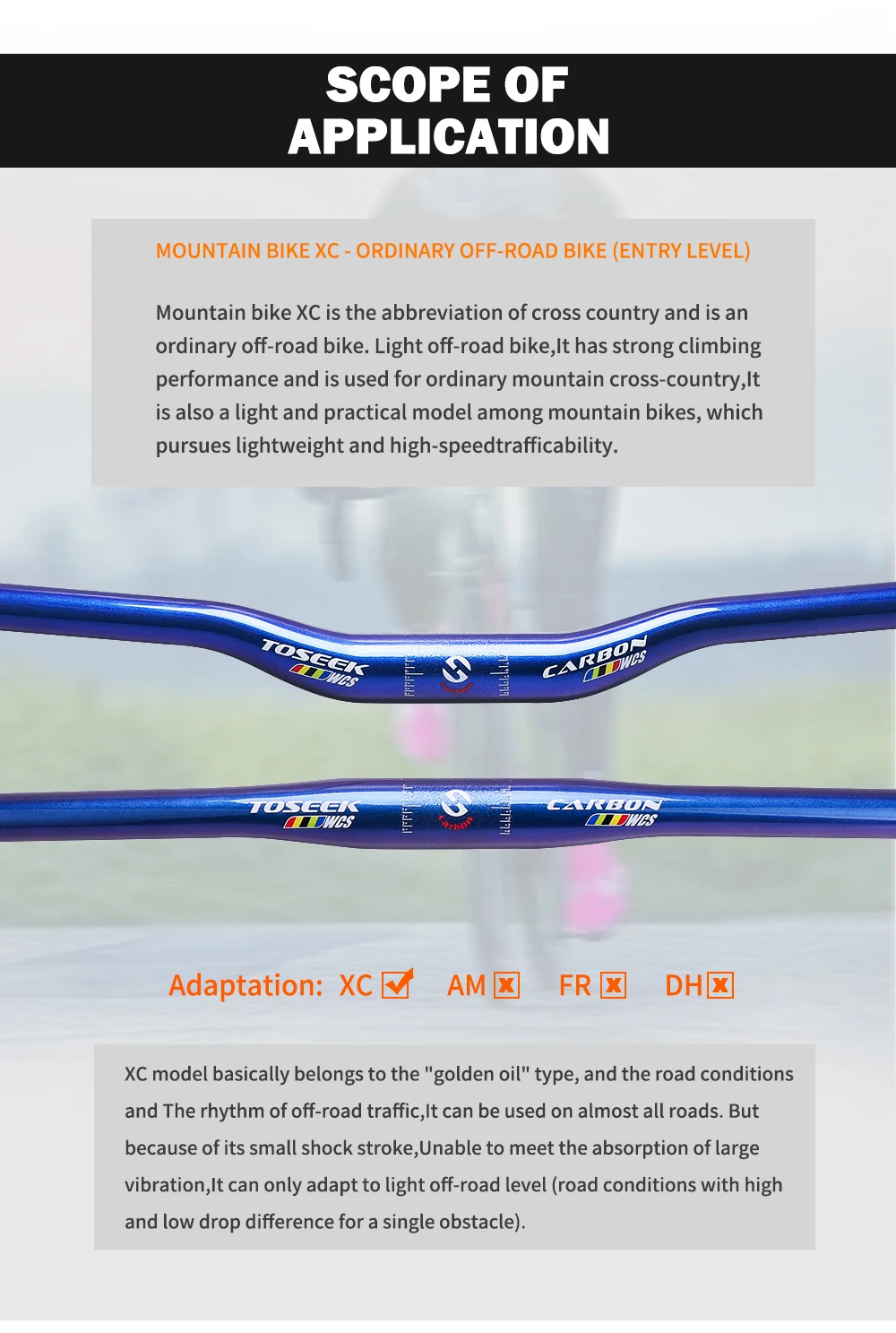 TOSEEK Chameleon Color Carbon Fiber Mountain Bike Handlebar Riser Handlebar Flat Handlebar Bicycle Accessories Light & Strong