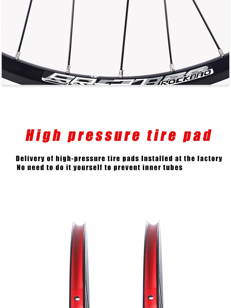 ROCKBAO Mountain Bike Wheelset 24/26/27.5/700C Disc Brake 4Bearings 7-11speed Quick Release 29er 120sounds MTB Bicycle Wheel