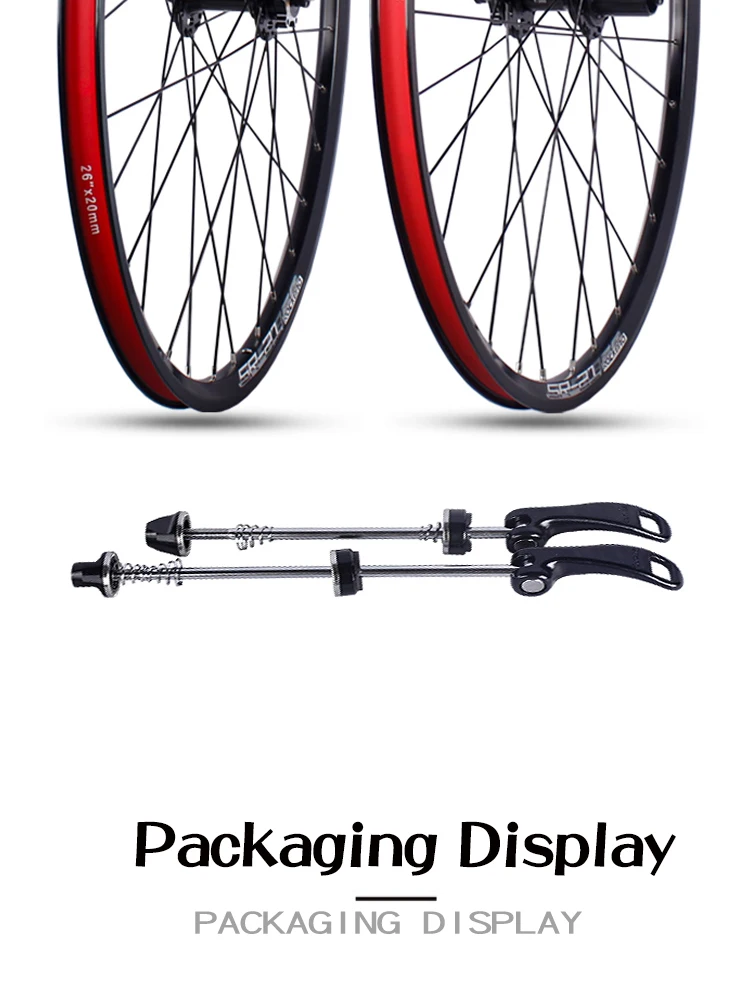 ROCKBAO Mountain Bike Wheelset 24/26/27.5/700C Disc Brake 4Bearings 7-11speed Quick Release 29er 120sounds MTB Bicycle Wheel