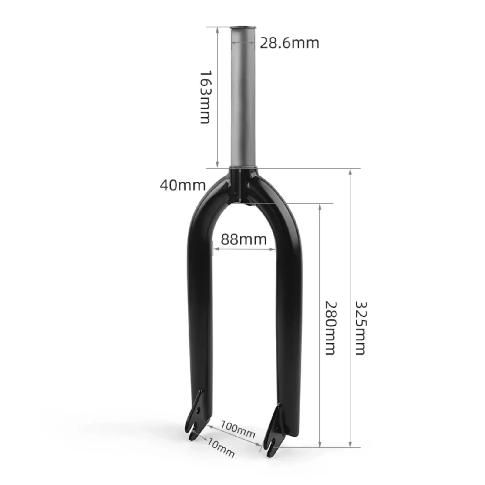 BMX Front Fork BMX Bicycle Fork 20" CR-MO 28.6*163mm Lightweight Performance Bicycle bmx Chrome 20-Inch Forks