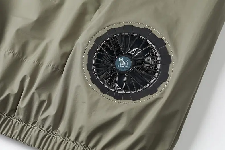 Men's Khaki Cooling 2-3-4 Fans Vest USB Air Conditioning Jacket Short Sleeve Outdoor Fishing Work Heat Protection Cooling Clothe