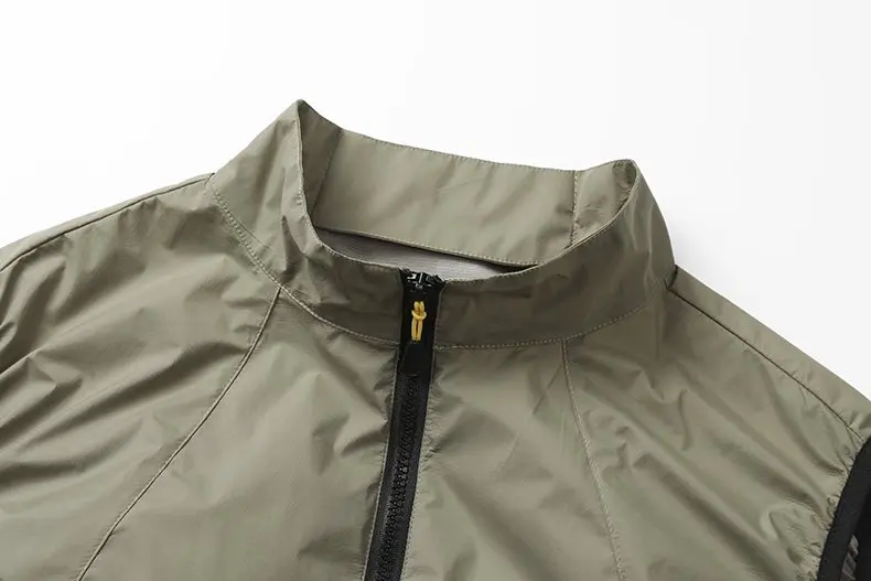Men's Khaki Cooling 2-3-4 Fans Vest USB Air Conditioning Jacket Short Sleeve Outdoor Fishing Work Heat Protection Cooling Clothe