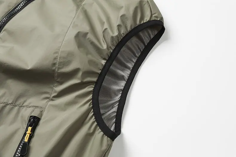 Men's Khaki Cooling 2-3-4 Fans Vest USB Air Conditioning Jacket Short Sleeve Outdoor Fishing Work Heat Protection Cooling Clothe