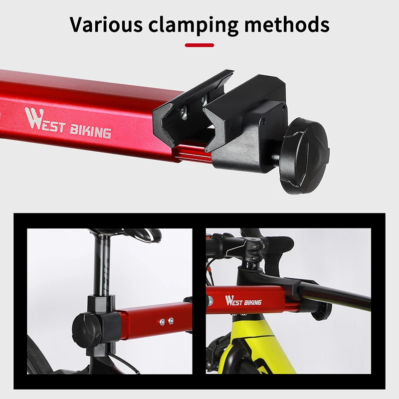 WEST BIKING Bike Repair Stand Adjustable Foldable Aluminum Alloy MTB Road Bicycle Maintenance Holder Stable Bike Rack With Tray