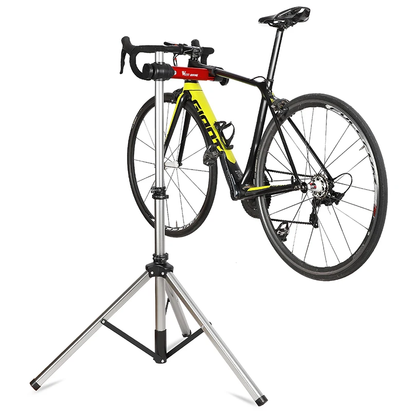 WEST BIKING Bike Repair Stand Adjustable Foldable Aluminum Alloy MTB Road Bicycle Maintenance Holder Stable Bike Rack With Tray