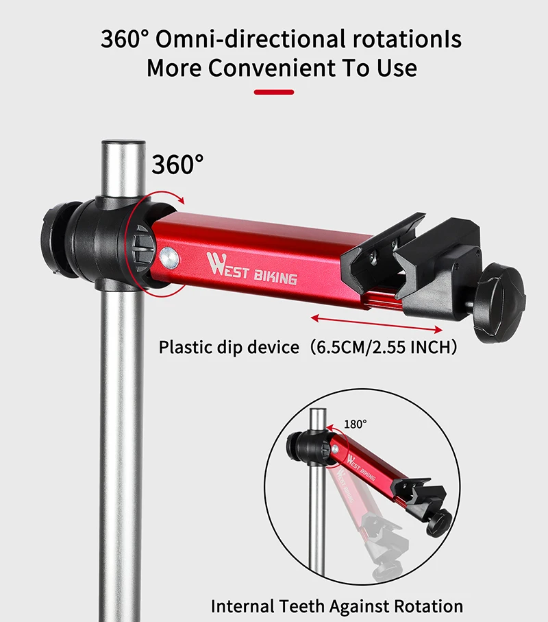 WEST BIKING Bike Repair Stand Adjustable Foldable Aluminum Alloy MTB Road Bicycle Maintenance Holder Stable Bike Rack With Tray