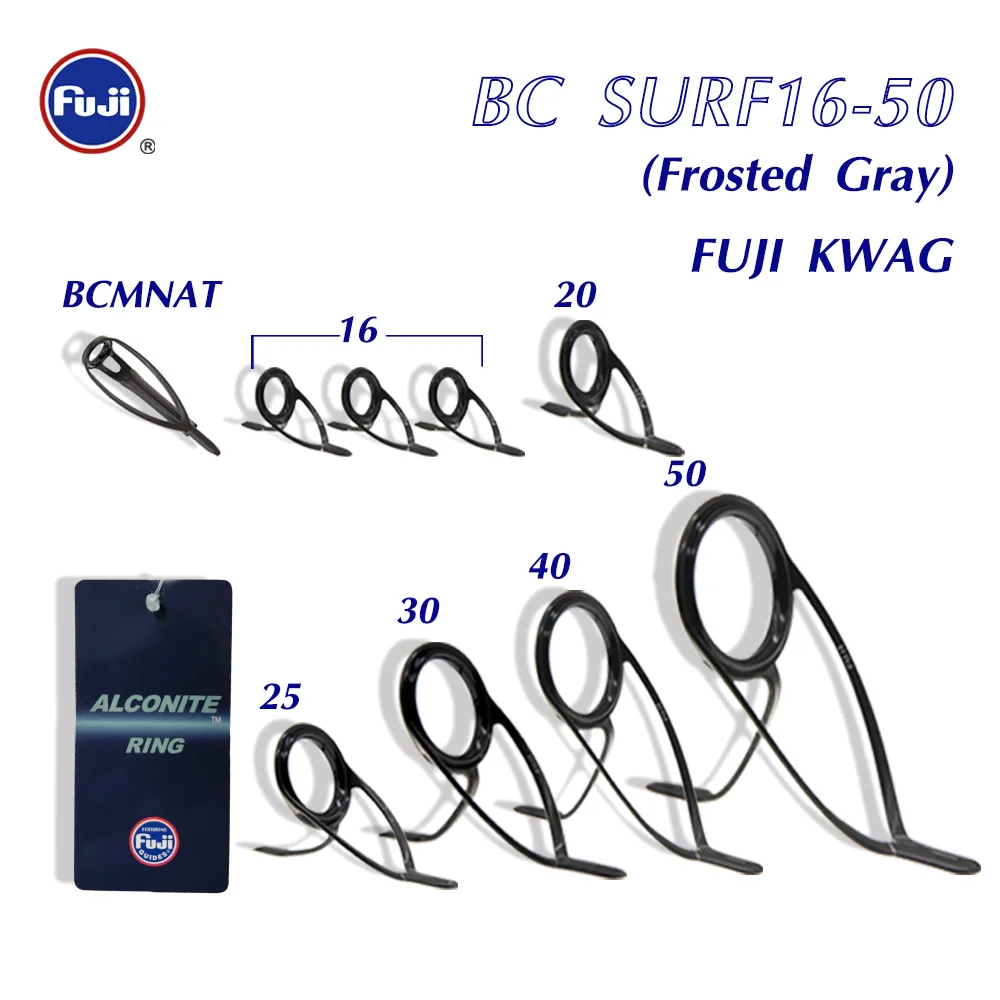 KW SURF16-50/40 Guide Set Fuji Original 'A Ring' Heavy Surf Fishing Rod Combo for Heavy Duty Rods DIY Fishing Gear Accessories