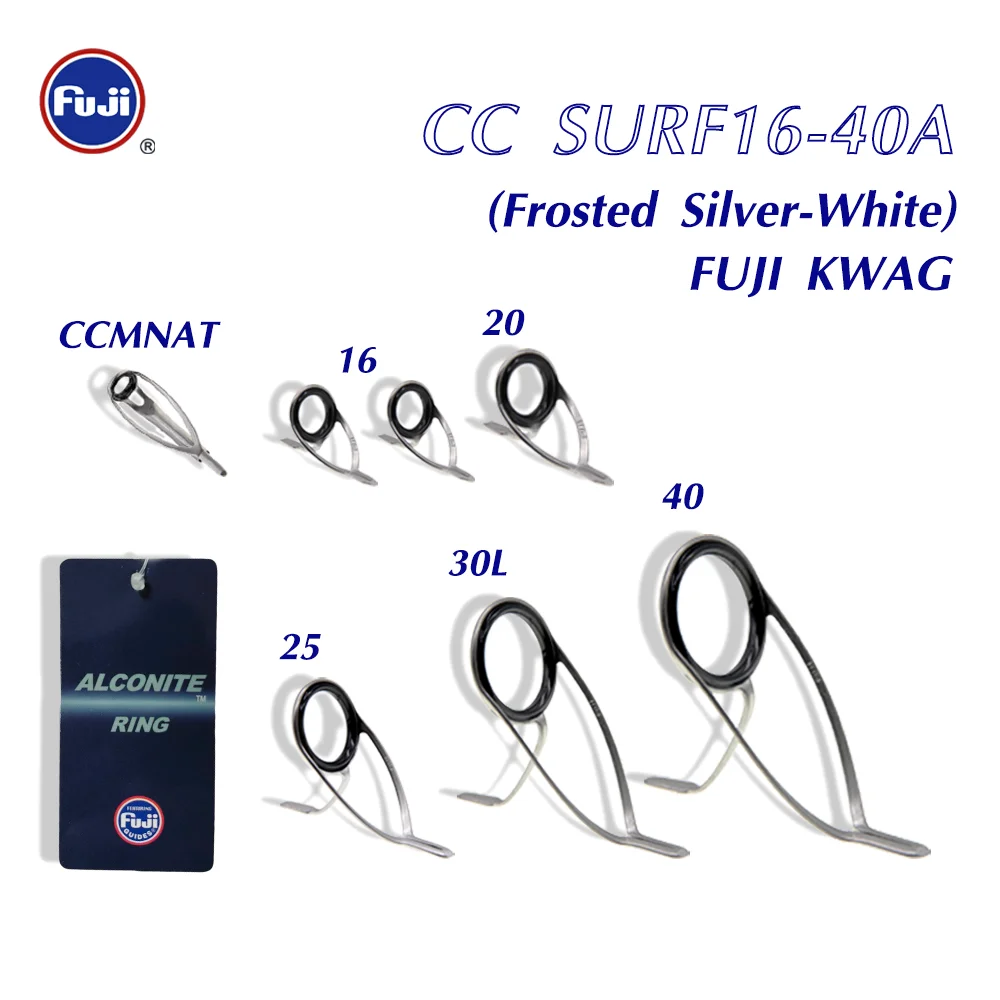KW SURF16-50/40 Guide Set Fuji Original 'A Ring' Heavy Surf Fishing Rod Combo for Heavy Duty Rods DIY Fishing Gear Accessories