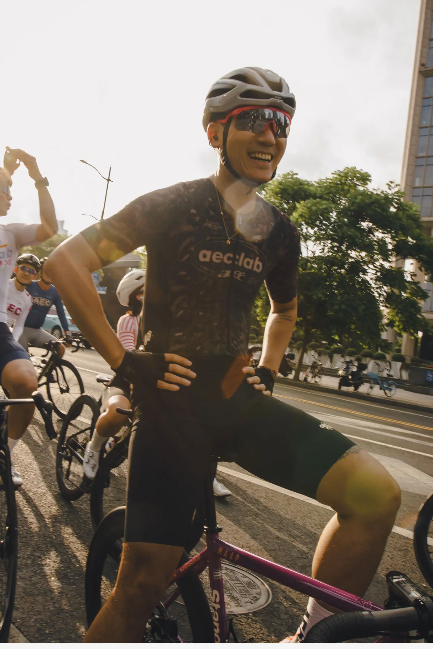 AEC.CYCLIST Cycling Jersey Summer Short Sleeve Bicycle Tops 2026 New Road MTB Clothing High Elastic YKK Zipper Back 3 Pockets