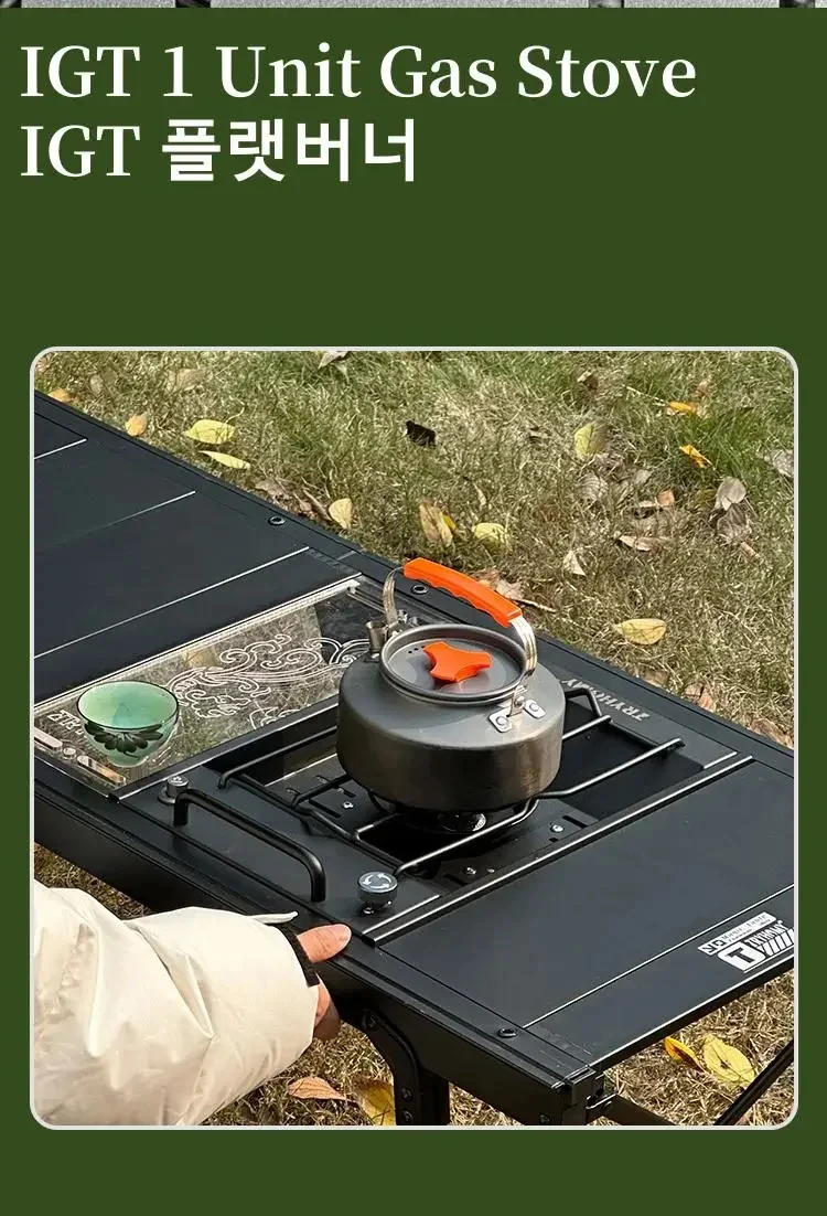 8000W IGT Gas Sinking Stove 3 Burner Stainless Steel Portable Camping Stove Desktop Brazier Grill Windproof Butane Propane