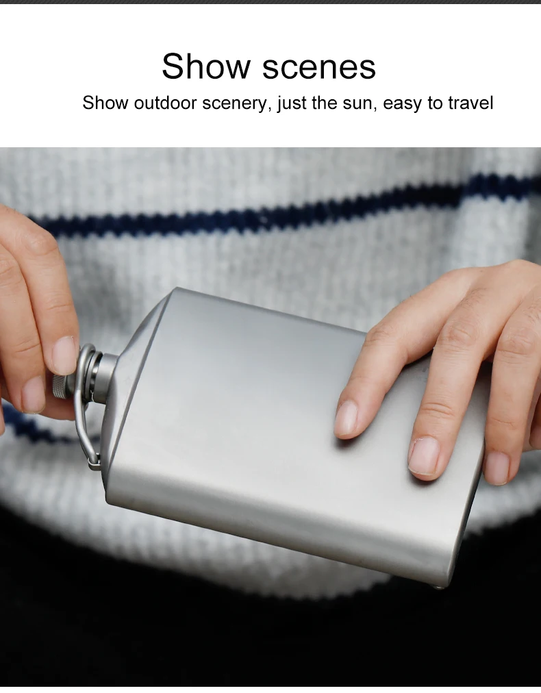 Tiartisan Titanium 260ml Alcohol Flask Outdoor Camping Ultralight Portable Whiskey Wine Bottle With Funnel
