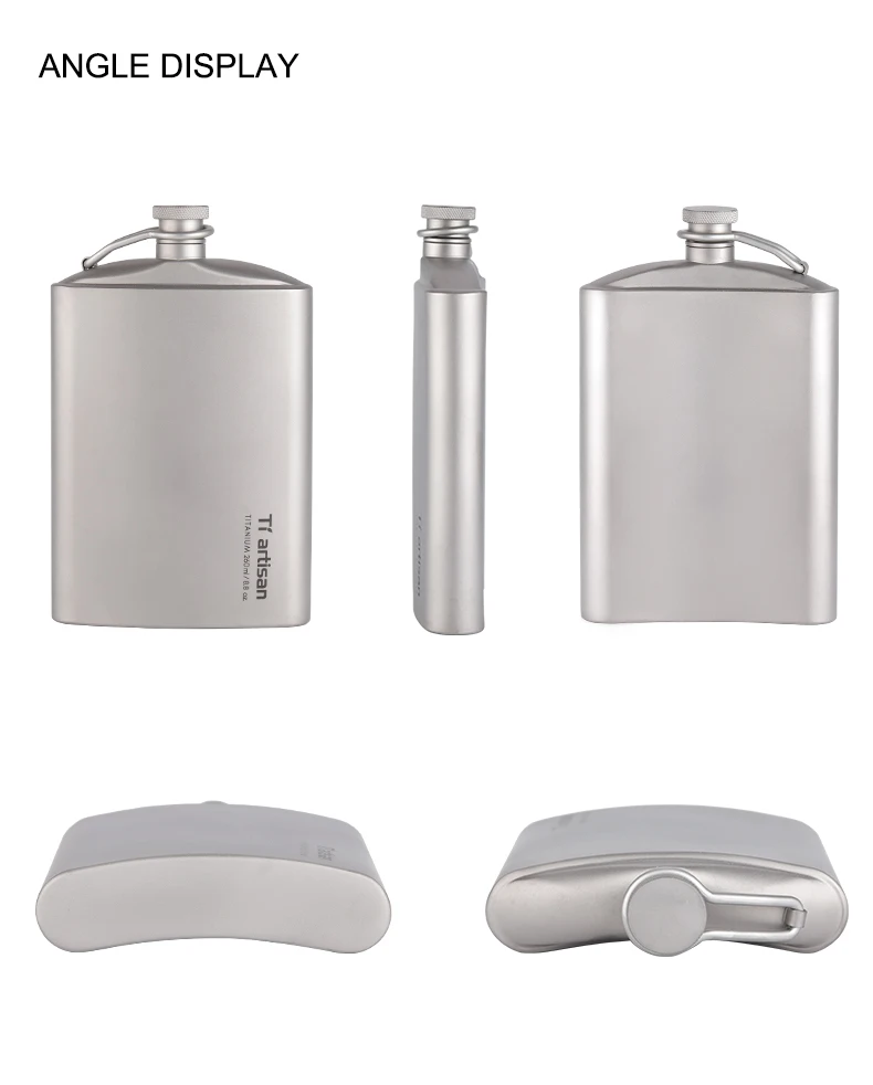 Tiartisan Titanium 260ml Alcohol Flask Outdoor Camping Ultralight Portable Whiskey Wine Bottle With Funnel
