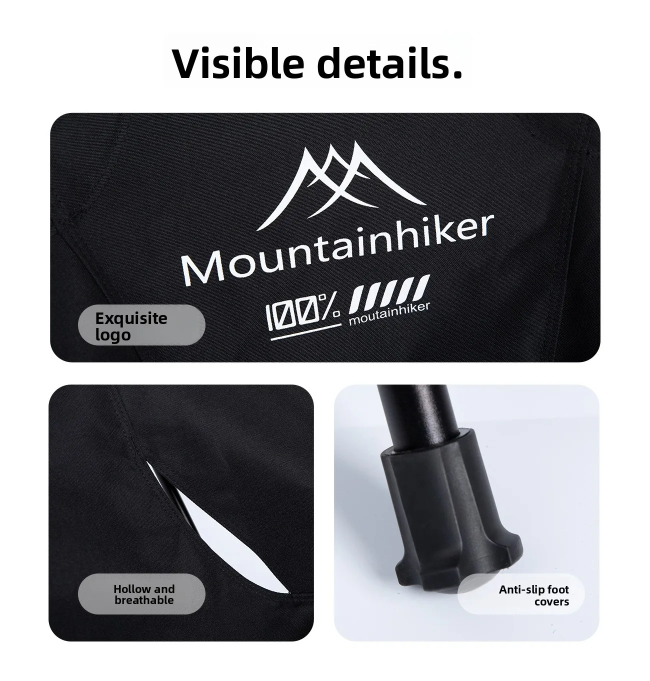 MOUNTAINHIKER Ultra Light Portable Folding Moon Chair Aluminum Alloy Outdoor Bench for Camping Hiking Fishing in Green Black Kha