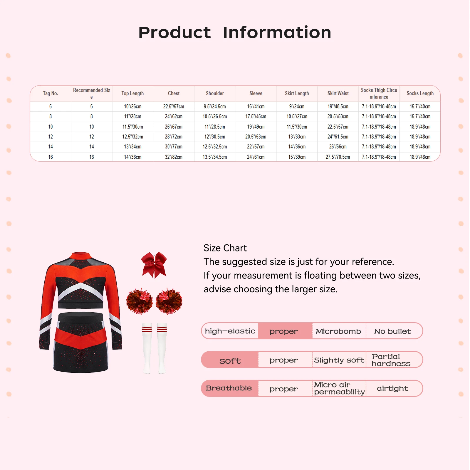 Children Cheer Dance Outfits Schoolgirls Cheerleader Costumes Cheerleading Suits Kids Cheering Team Uniforms with Flower Balls