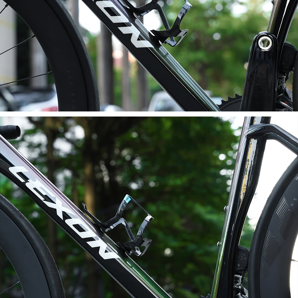 RYET Full Carbon Bike Bottle Cage 25g Ultra Light Side-Loading Design with Rainbow Screw for Road MTB Cycling