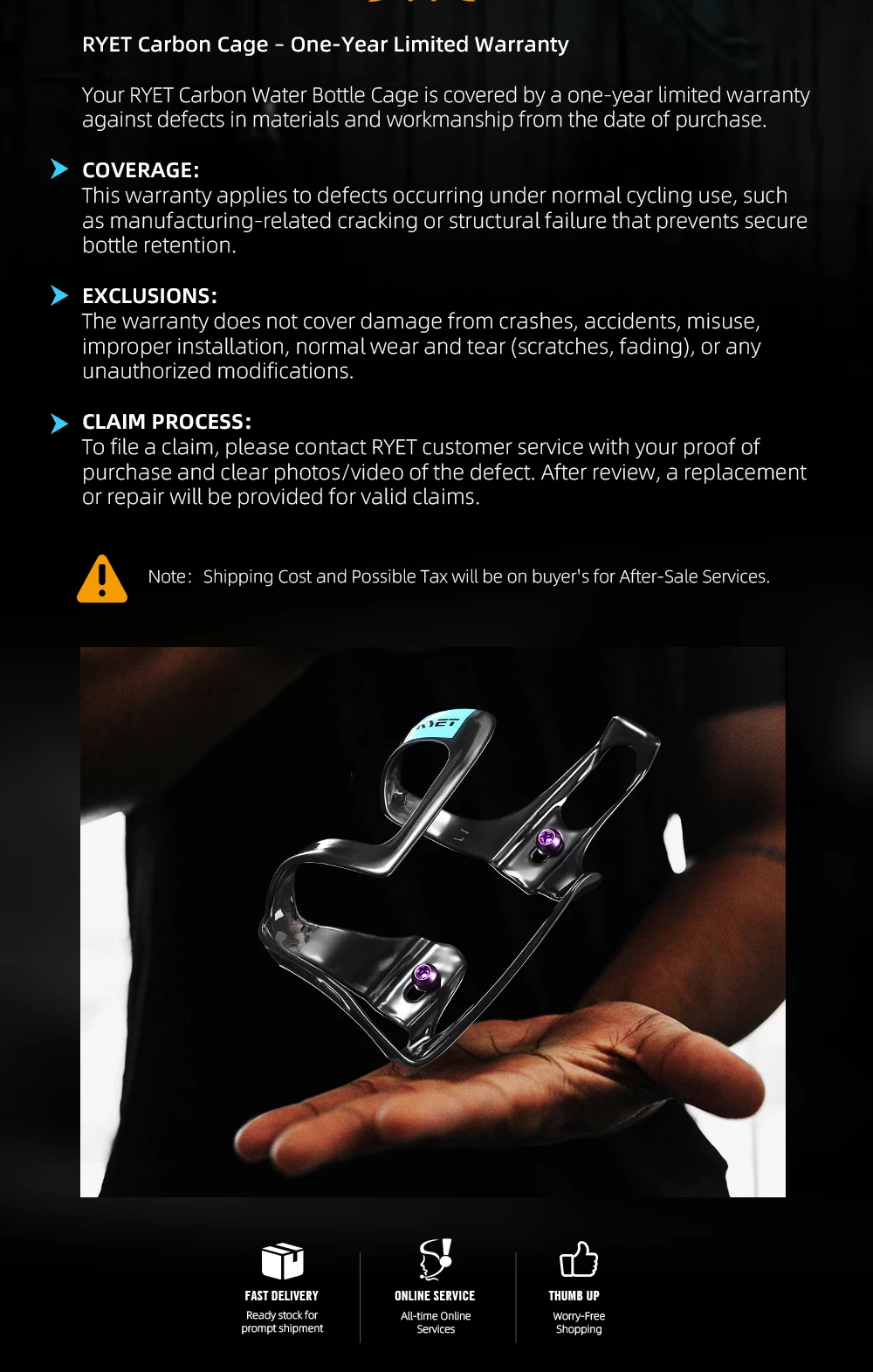 RYET Full Carbon Bike Bottle Cage 25g Ultra Light Side-Loading Design with Rainbow Screw for Road MTB Cycling