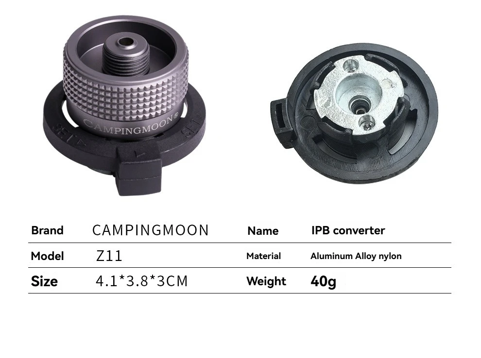 CAMPINGMOON Z15+Z11 gas accessory set pressure relief inflation valve IPB conversion head long gas tank flat mountain gas