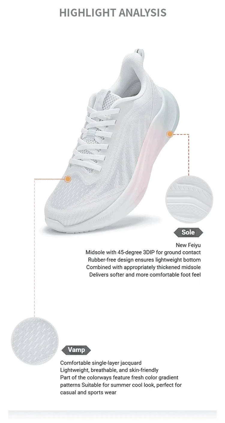 361 Degrees AirFeather 5.0 Women Running Shoes Comfortable Lightweight Breathable Wear-resistant Elastic Sole Sneakers 682612217