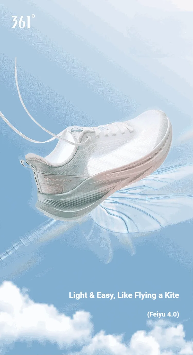 361 Degrees AirFeather 5.0 Women Running Shoes Comfortable Lightweight Breathable Wear-resistant Elastic Sole Sneakers 682612217