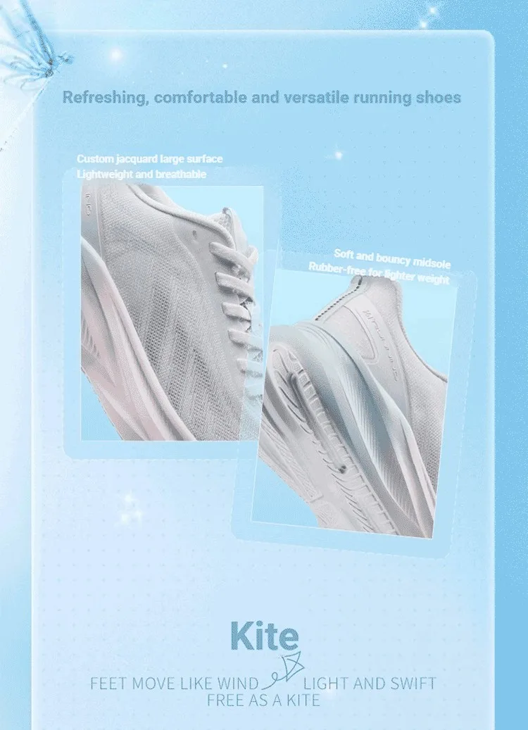 361 Degrees AirFeather 5.0 Women Running Shoes Comfortable Lightweight Breathable Wear-resistant Elastic Sole Sneakers 682612217