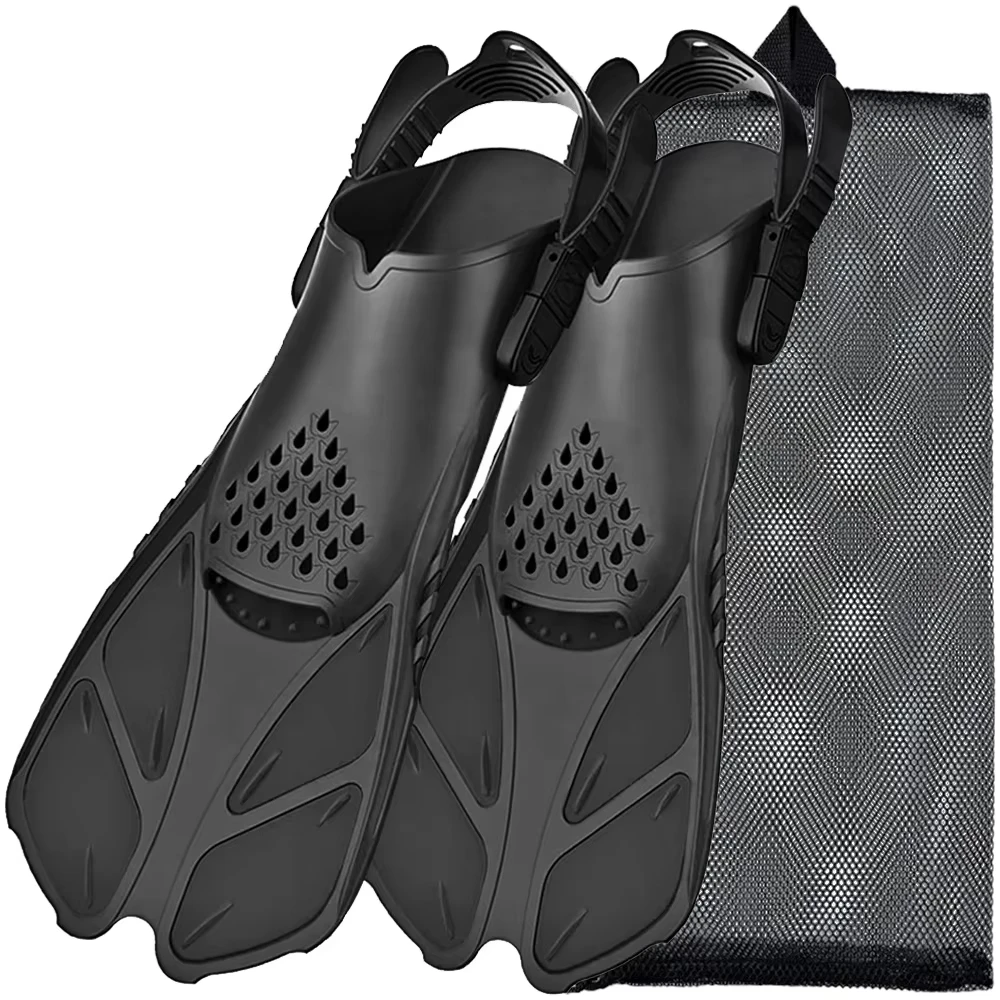 Adjustable Snorkel Fins for Adults and Teens Soft Silicone Diving Fins Comfortable Breathable Swim Fins for Snorkeling Diving