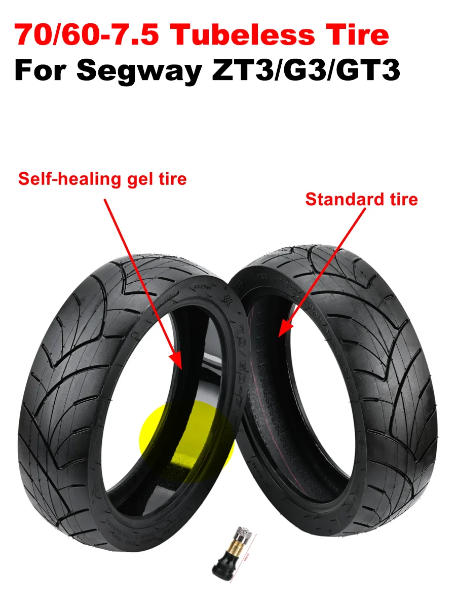70/60-7.5 Tubeless Tire for Segway ZT3 / G3 /  GT3 11-inch Vacuum Tire Wheel With Air Valve Parts
