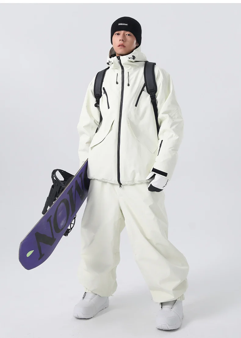 2026 Searipe New Women's Snowboard Skiing Suit with Cotton Insulation, Men's Loose Winter Waterproof 3L Professional Skiing Suit
