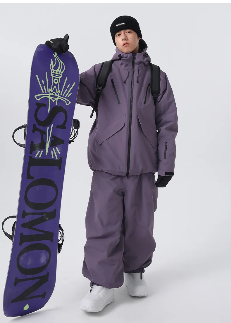 2026 Searipe New Women's Snowboard Skiing Suit with Cotton Insulation, Men's Loose Winter Waterproof 3L Professional Skiing Suit