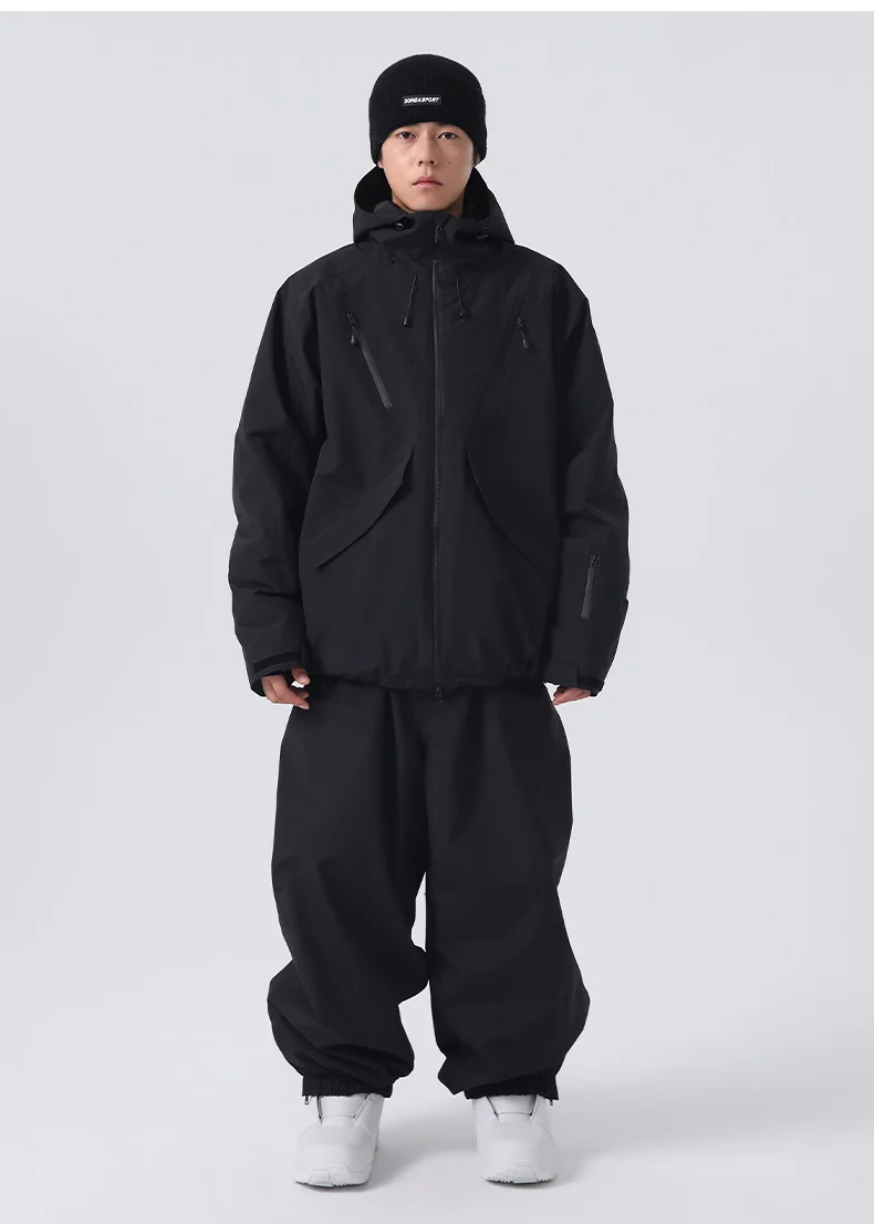 2026 Searipe New Women's Snowboard Skiing Suit with Cotton Insulation, Men's Loose Winter Waterproof 3L Professional Skiing Suit