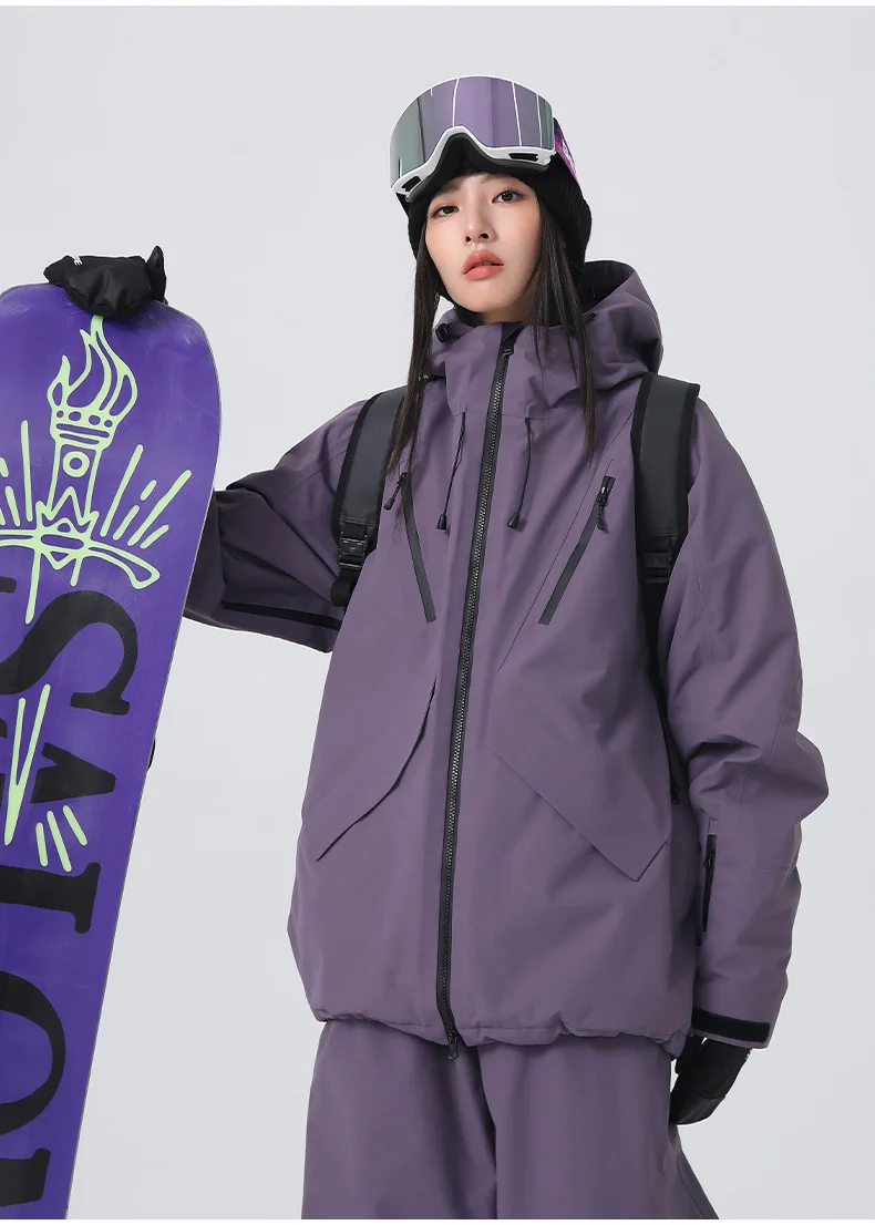 2026 Searipe New Women's Snowboard Skiing Suit with Cotton Insulation, Men's Loose Winter Waterproof 3L Professional Skiing Suit