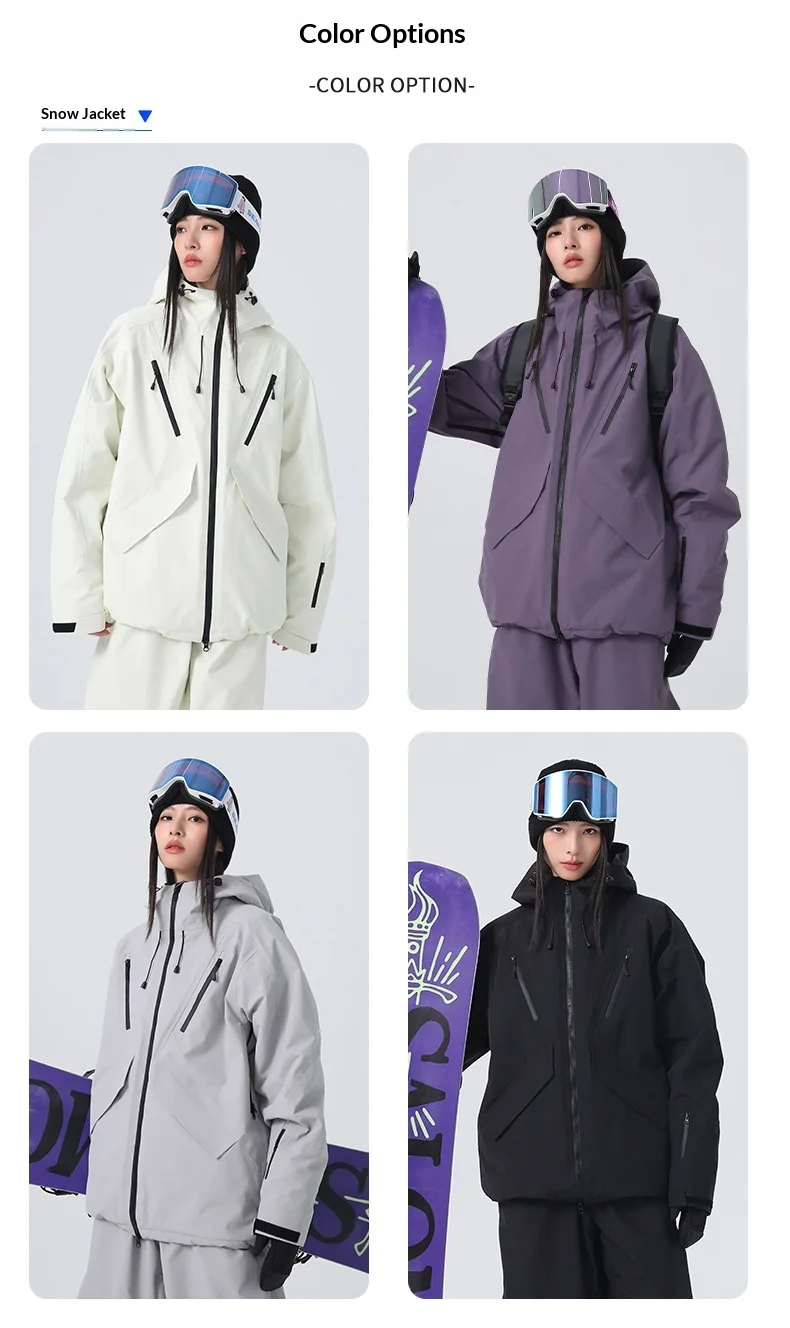 2026 Searipe New Women's Snowboard Skiing Suit with Cotton Insulation, Men's Loose Winter Waterproof 3L Professional Skiing Suit