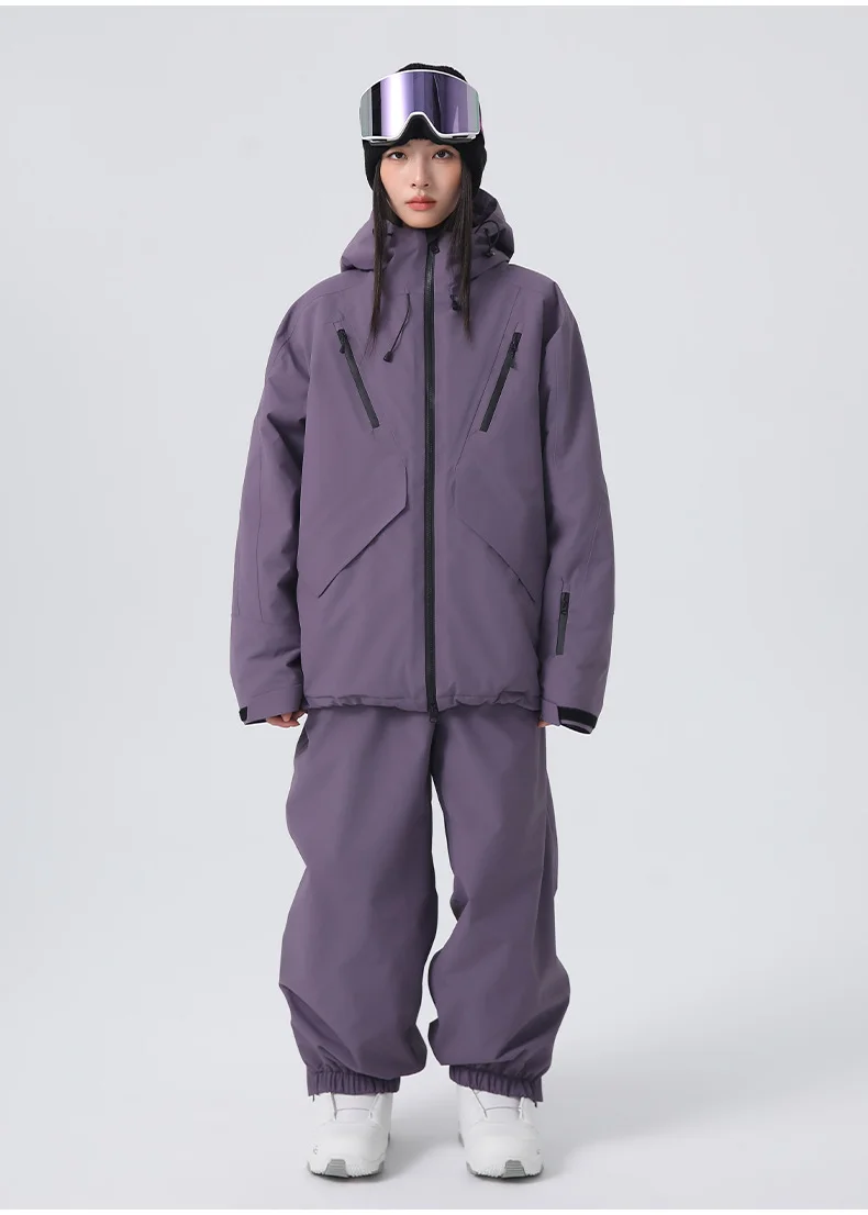 2026 Searipe New Women's Snowboard Skiing Suit with Cotton Insulation, Men's Loose Winter Waterproof 3L Professional Skiing Suit