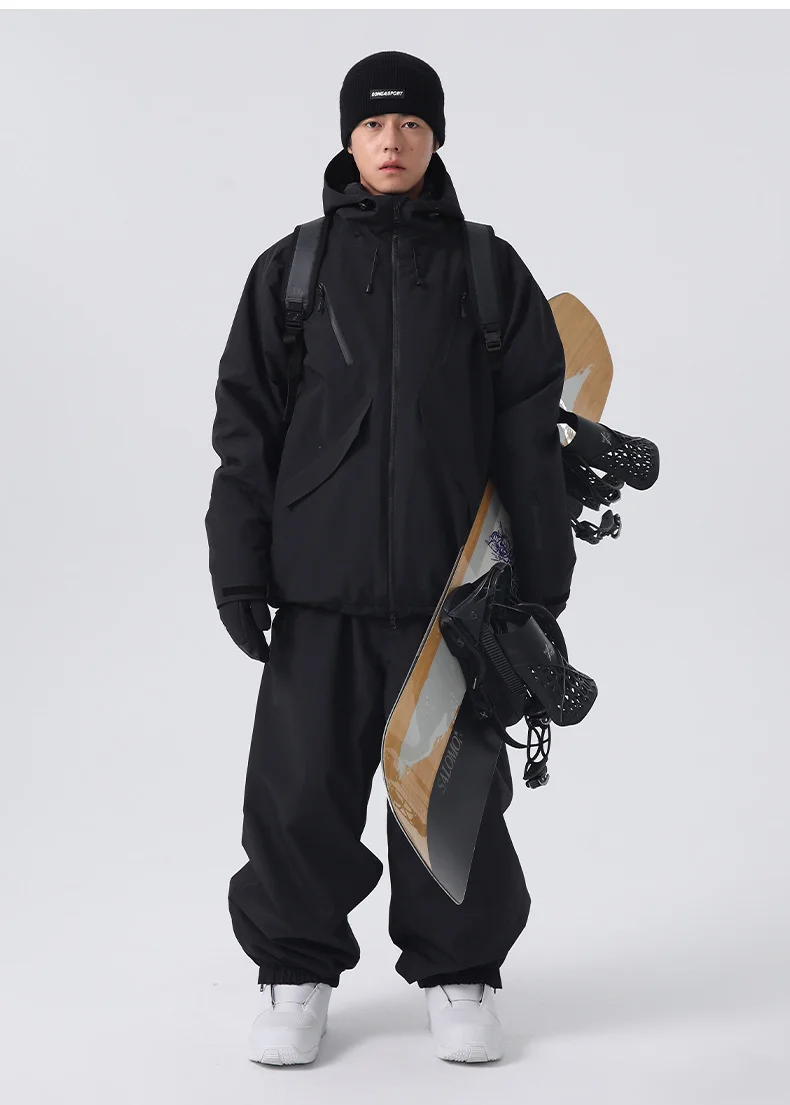 2026 Searipe New Women's Snowboard Skiing Suit with Cotton Insulation, Men's Loose Winter Waterproof 3L Professional Skiing Suit