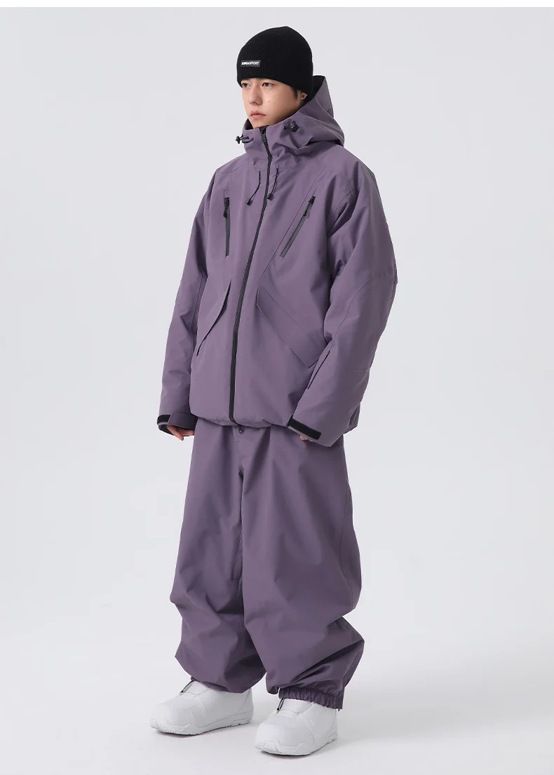2026 Searipe New Women's Snowboard Skiing Suit with Cotton Insulation, Men's Loose Winter Waterproof 3L Professional Skiing Suit