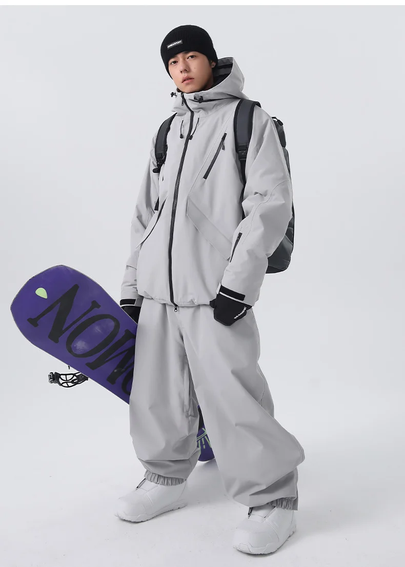 2026 Searipe New Women's Snowboard Skiing Suit with Cotton Insulation, Men's Loose Winter Waterproof 3L Professional Skiing Suit