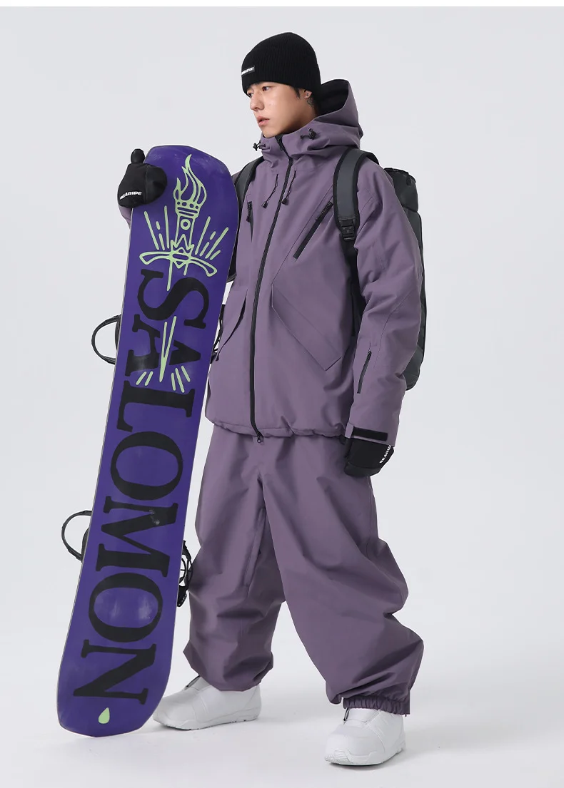 2026 Searipe New Women's Snowboard Skiing Suit with Cotton Insulation, Men's Loose Winter Waterproof 3L Professional Skiing Suit