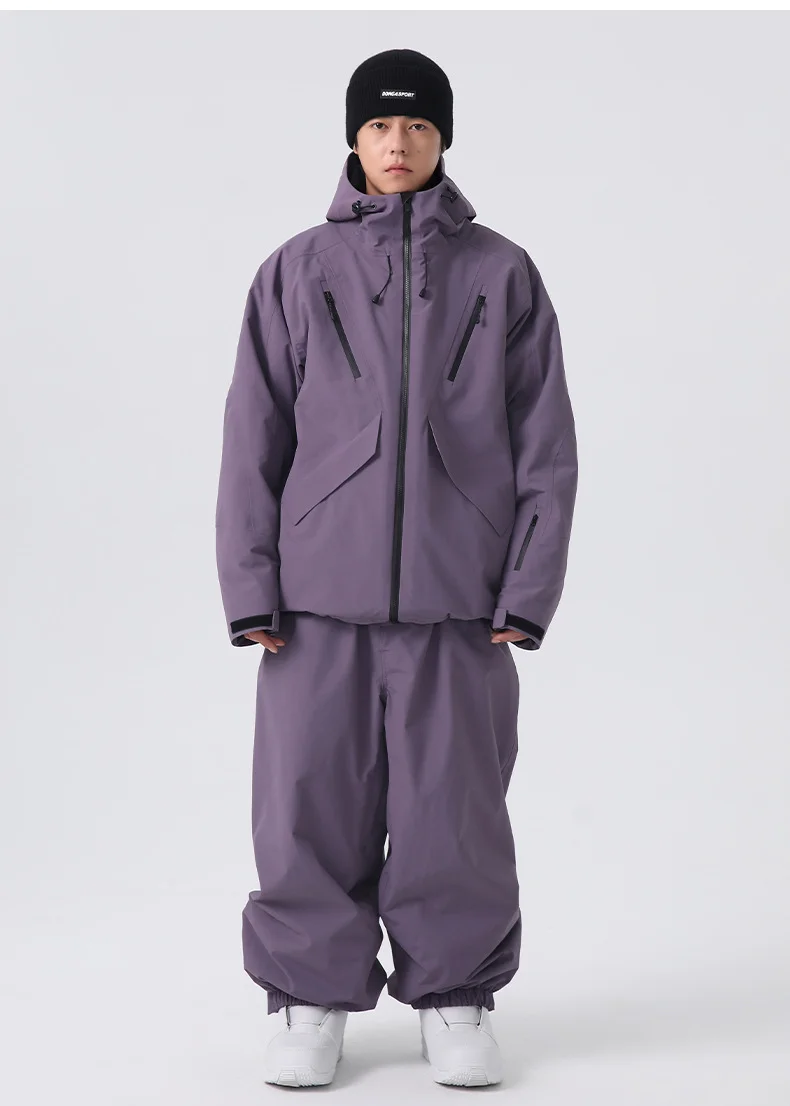 2026 Searipe New Women's Snowboard Skiing Suit with Cotton Insulation, Men's Loose Winter Waterproof 3L Professional Skiing Suit