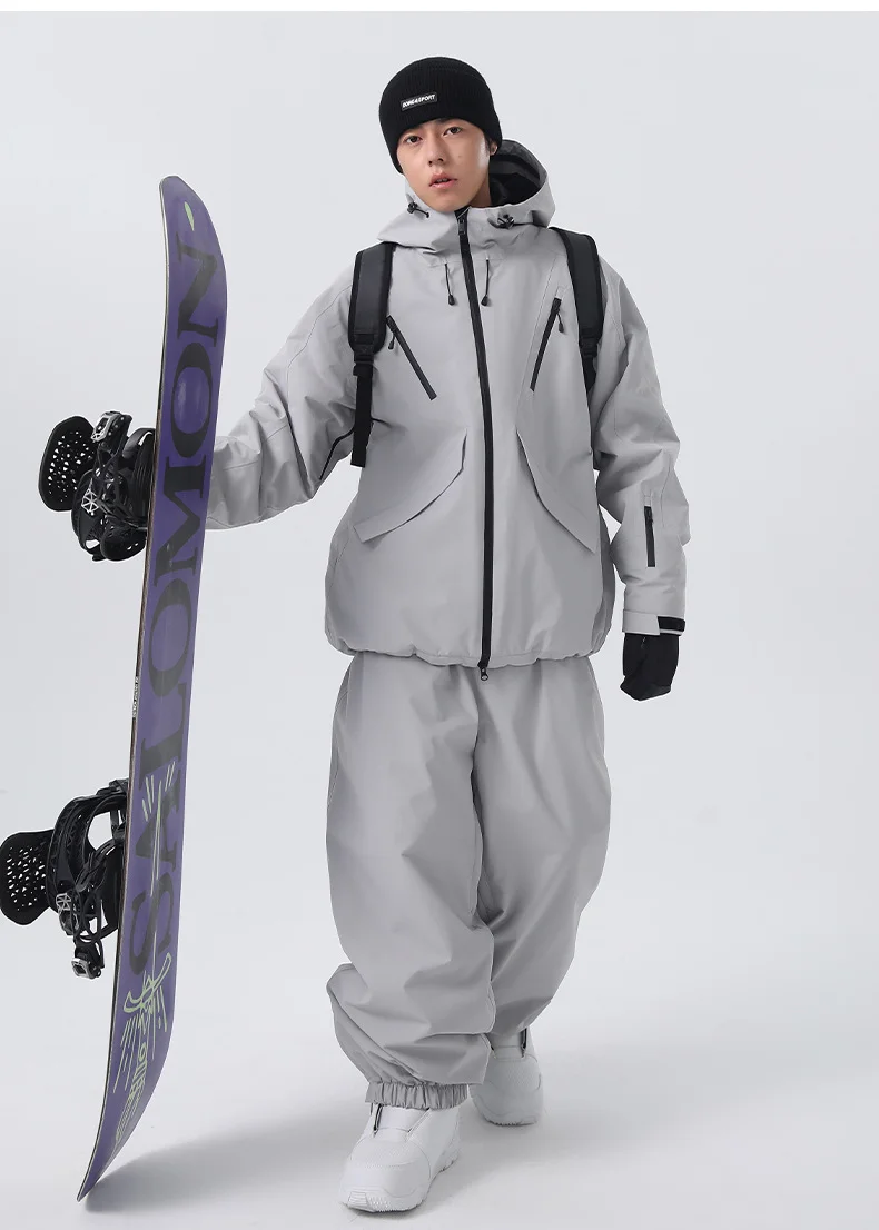 2026 Searipe New Women's Snowboard Skiing Suit with Cotton Insulation, Men's Loose Winter Waterproof 3L Professional Skiing Suit