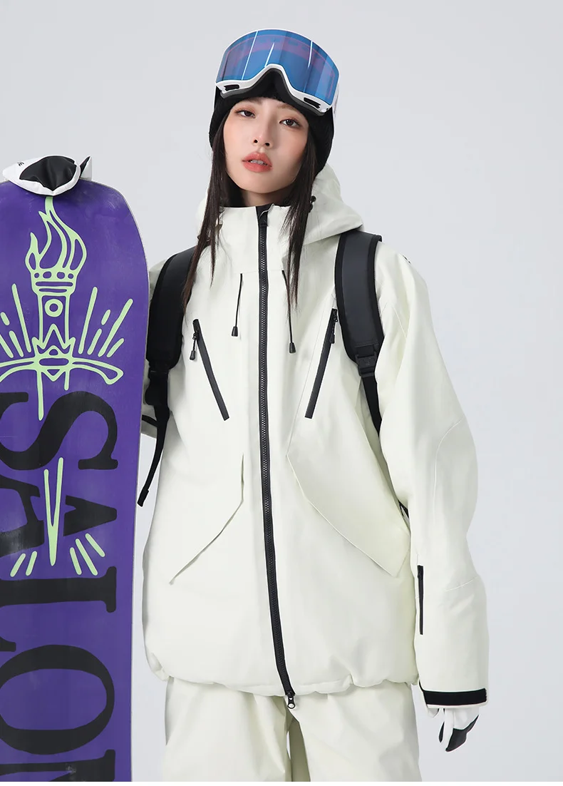 2026 Searipe New Women's Snowboard Skiing Suit with Cotton Insulation, Men's Loose Winter Waterproof 3L Professional Skiing Suit