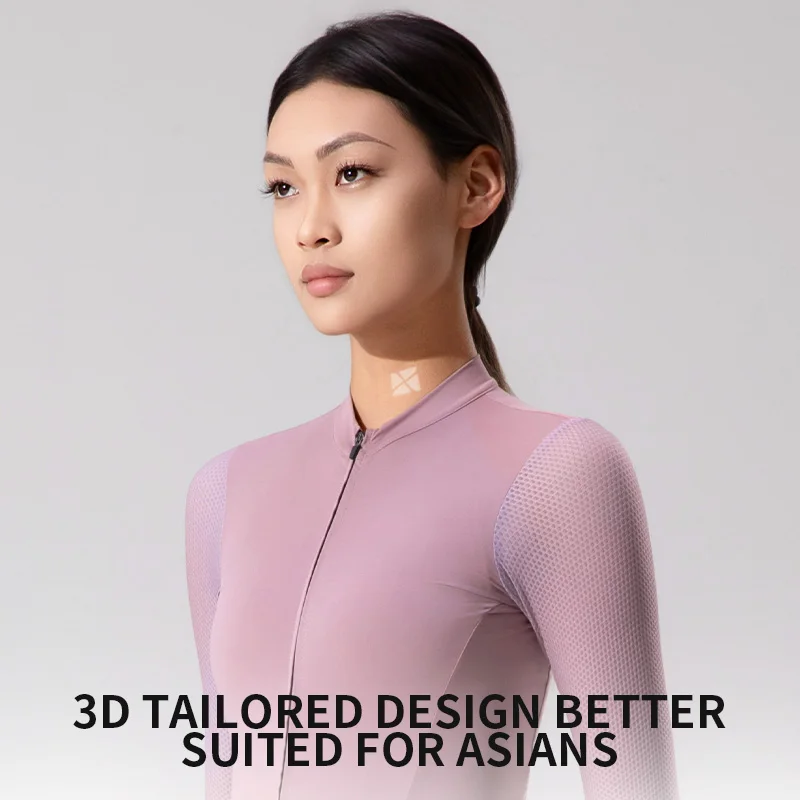 TOSUOD Women's Cycling Long Sleeve Shirt Stylish Quick-Dry Breathable Sport Top with Sun Protection Back Pocket for Bicycle