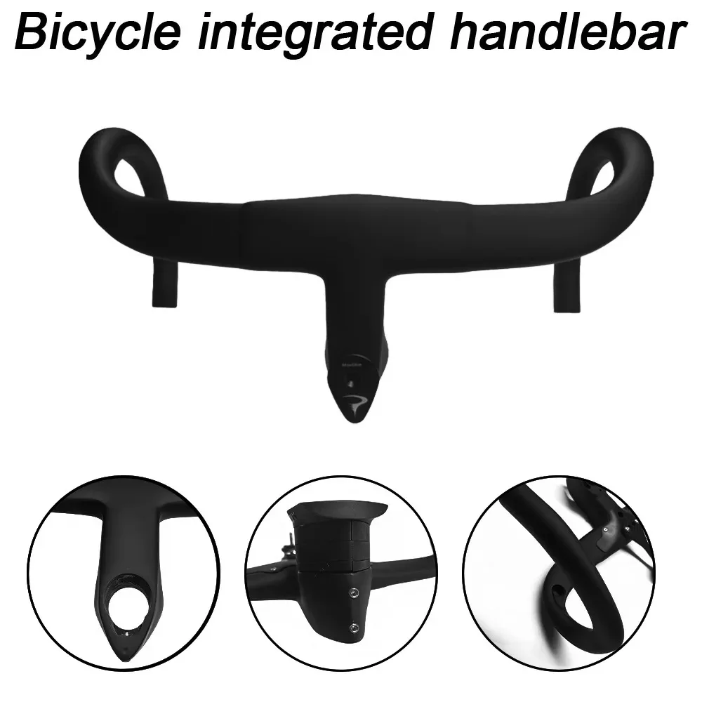 F14 Series Road Bike Handlebar, T800 Carbon Fiber Integrated Drop Bar, Built-in Garmin Wahoo Mount, Internal Routing Ultralight