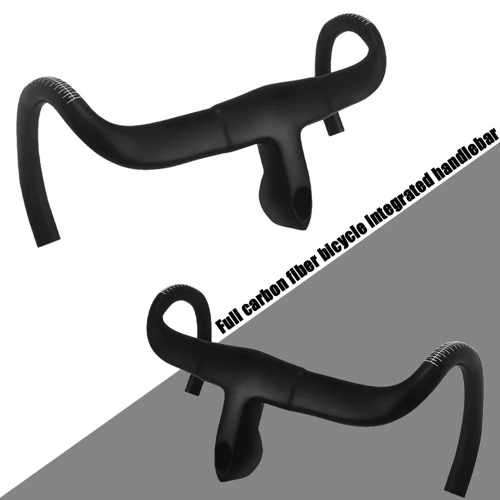 F14 Series Road Bike Handlebar, T800 Carbon Fiber Integrated Drop Bar, Built-in Garmin Wahoo Mount, Internal Routing Ultralight