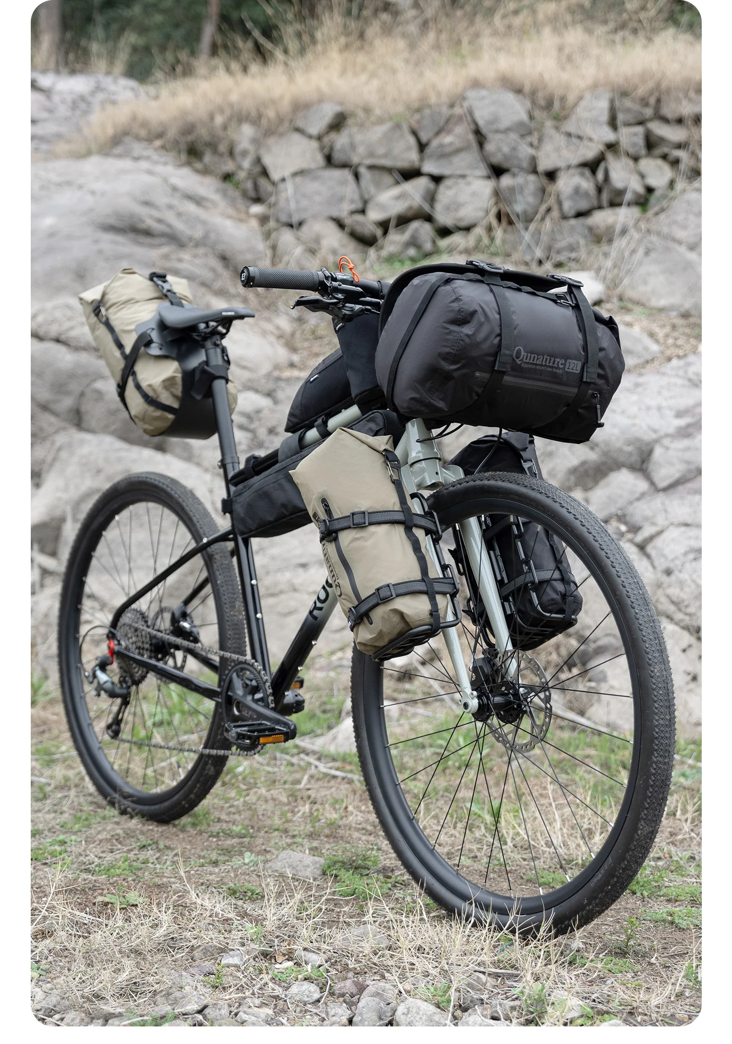 Qunature 2Pcs Bicycle Handlebar Water Bottle Bag MTB RB Front Beam Bag Insulated Cooler Folding Bike Handlebar Bag Crossbody Bag